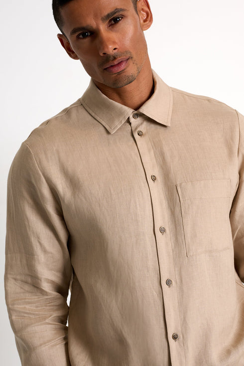 Classic Linen Shirt - 62536-83-120 TP/XS / 120 Beige Dune / 100% LINEN