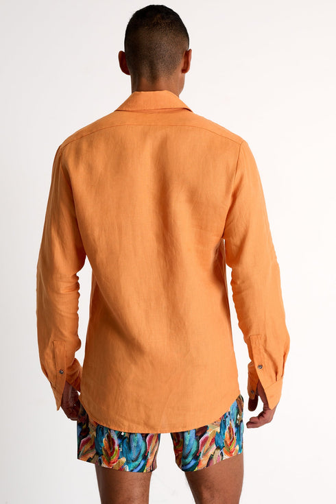 Classic Linen Shirt - 62536-83-210 TP/XS / 210 Orange Apricot / 100% LINEN