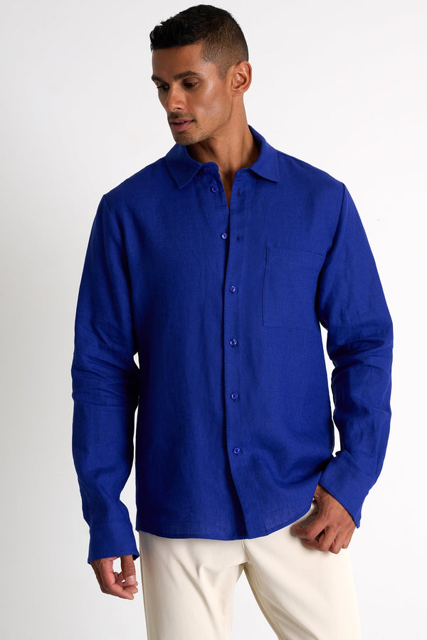 Classic Linen Shirt - 62536-83-560 TP/XS / 560 Blue Majorelle / 100% LINEN