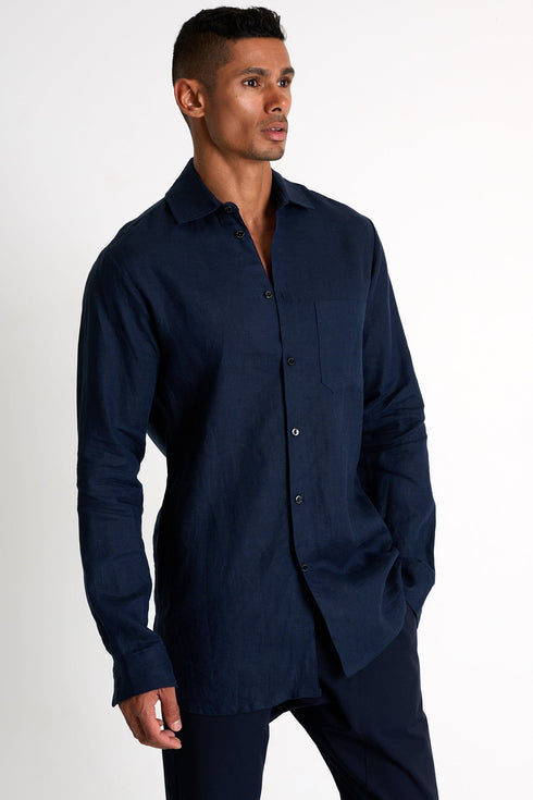 Classic Linen Shirt - 62536-83-590 TP/XS / 590 Blue Midnight / 100% LINEN