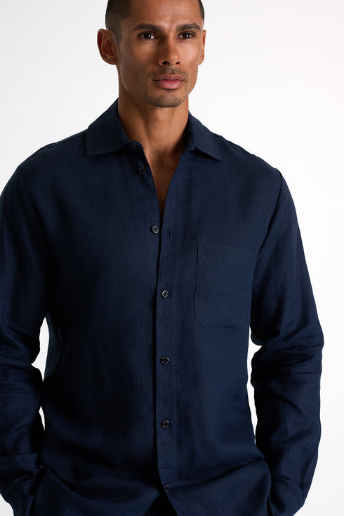 Classic Linen Shirt - 62536-83-590 TP/XS / 590 Blue Midnight / 100% LINEN