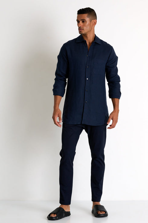 Classic Linen Shirt - 62536-83-590 TP/XS / 590 Blue Midnight / 100% LINEN