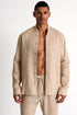 Mandarin Collar Linen Shirt - 62536-84-120 TP/XS / 120 Beige Dune / 100% LINEN
