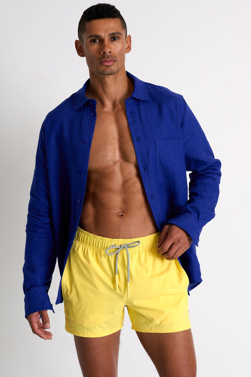 Short Fit, Stretch And Quick Dry Swim Trunks - 62545-29-100 TP/XS / 100 Yellow / 75% POLYAMIDE, 25% ELASTANE