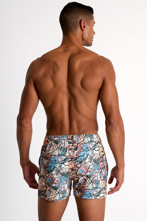Short Fit, Stretch And Quick Dry Swim Trunks - 62545-29-957 TP/XS / 957 Milan / 75% POLYAMIDE, 25% ELASTANE