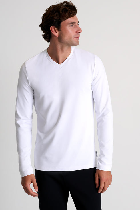 Shan Actuel Textured V-neck long sleeve jersey