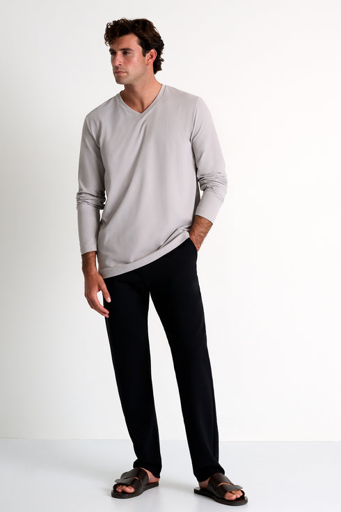 Shan Actuel Textured V-neck long sleeve jersey