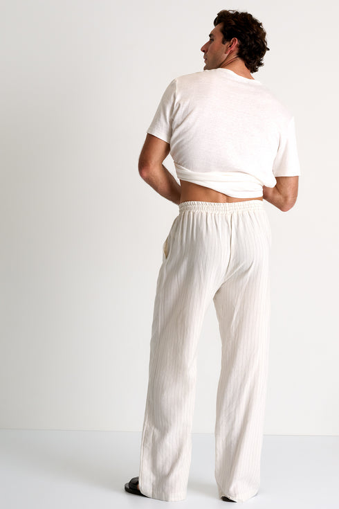 Shan Caleb Wide-leg canvas trousers with a drawstring waist