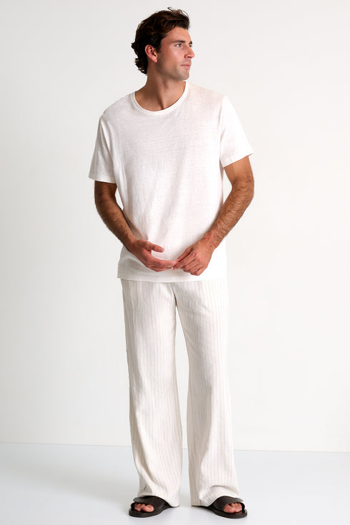 Shan Caleb Wide-leg canvas trousers with a drawstring waist