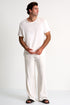 Shan Caleb Wide-leg canvas trousers with a drawstring waist