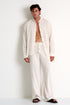 Shan Caleb Wide-leg canvas trousers with a drawstring waist