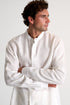 Shan Lin Mandarin collar linen shirt