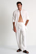 Shan Lin Mandarin collar linen shirt
