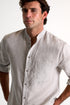 Shan Lin Mandarin collar linen shirt