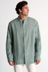 Shan Lin Mandarin collar linen shirt