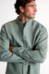 Shan Lin Mandarin collar linen shirt