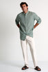 Shan Lin Mandarin collar linen shirt