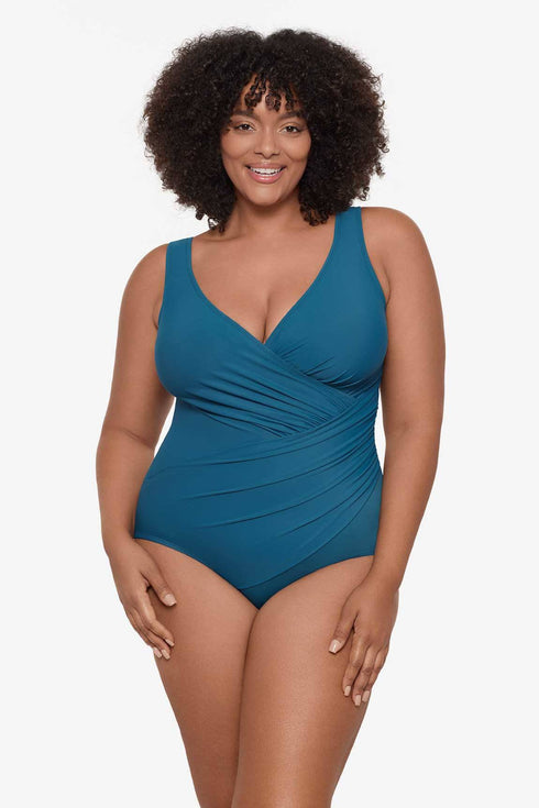 MiracleSuit Women’s Solids Plus Size Oceanus One Piece