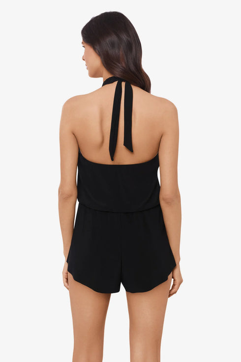 MagicSuit Solid Piper One Piece Romper Swimsuit