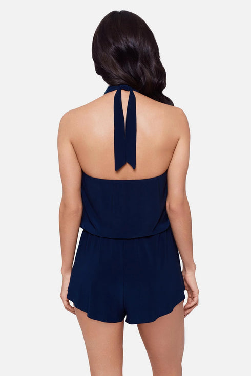 MagicSuit Solid Piper One Piece Romper Swimsuit