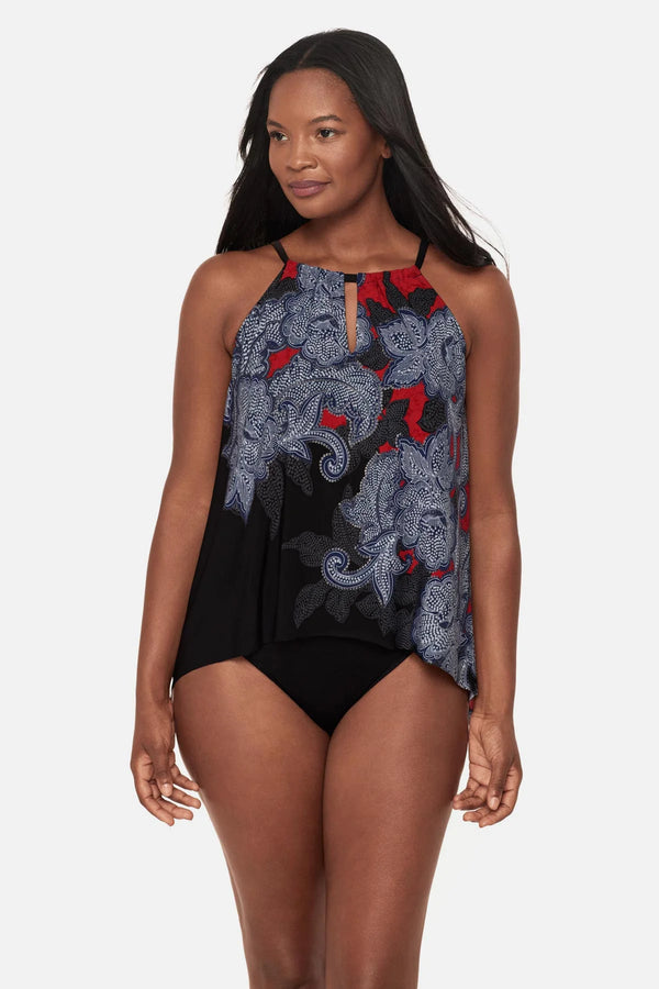 Miraclesuit Steel Magnolias Peephole Tankini Top