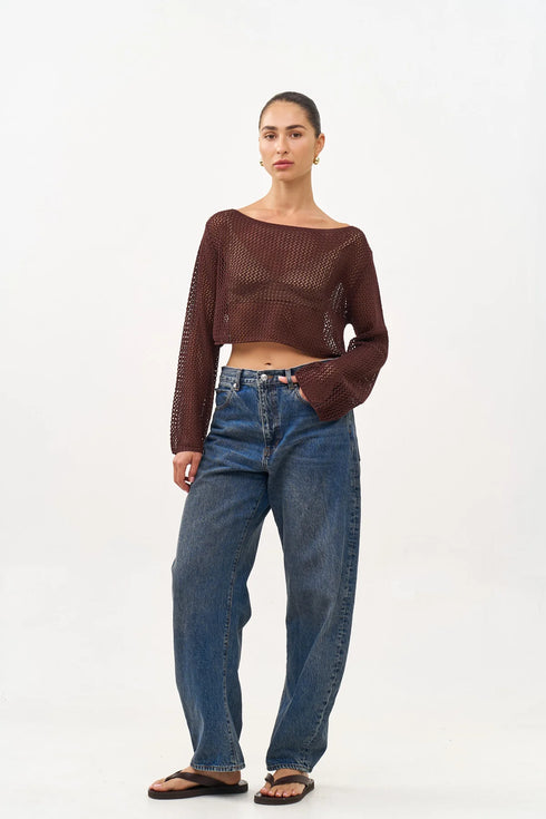 Gottex Beach Life Anna Two Crochet Long Sleeve Beach Top