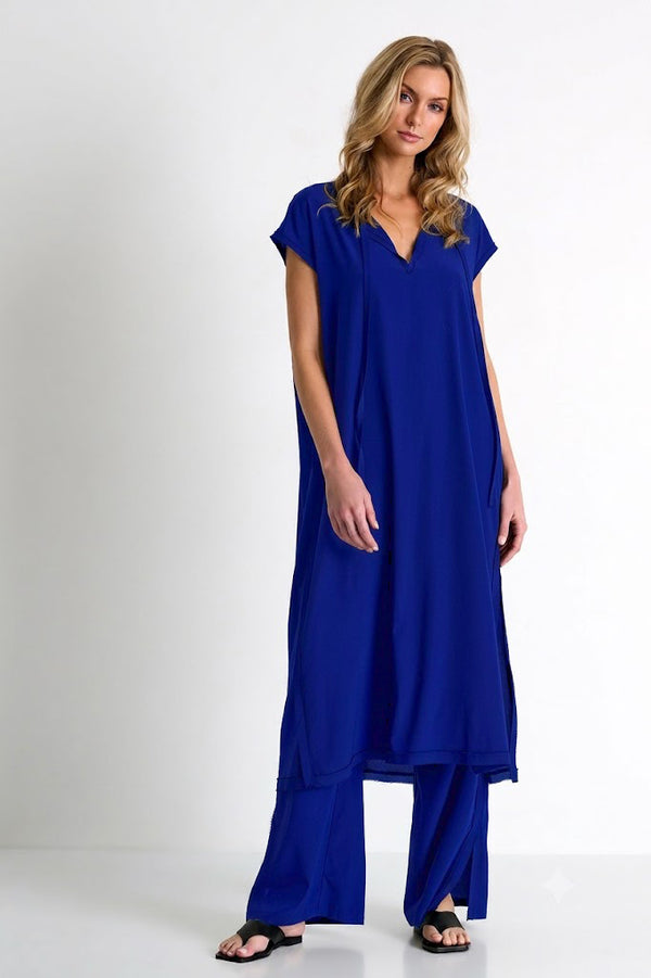 Silk Celine Dress With Boat Neckline