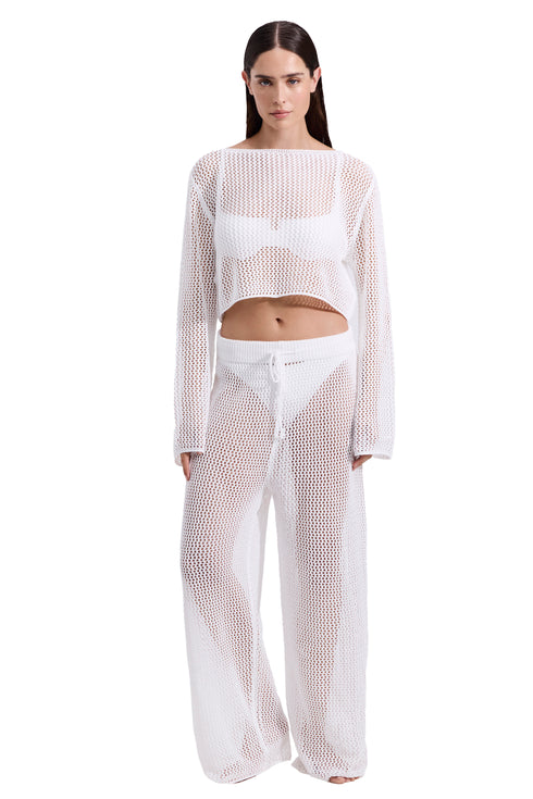 Gottex Luma Monaco Net Crochet Crop Top