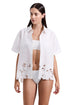 Gottex Luma Amalfi Lace Short Sleeve Button Down Shirt