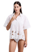 Gottex Luma Amalfi Lace Short Sleeve Button Down Shirt