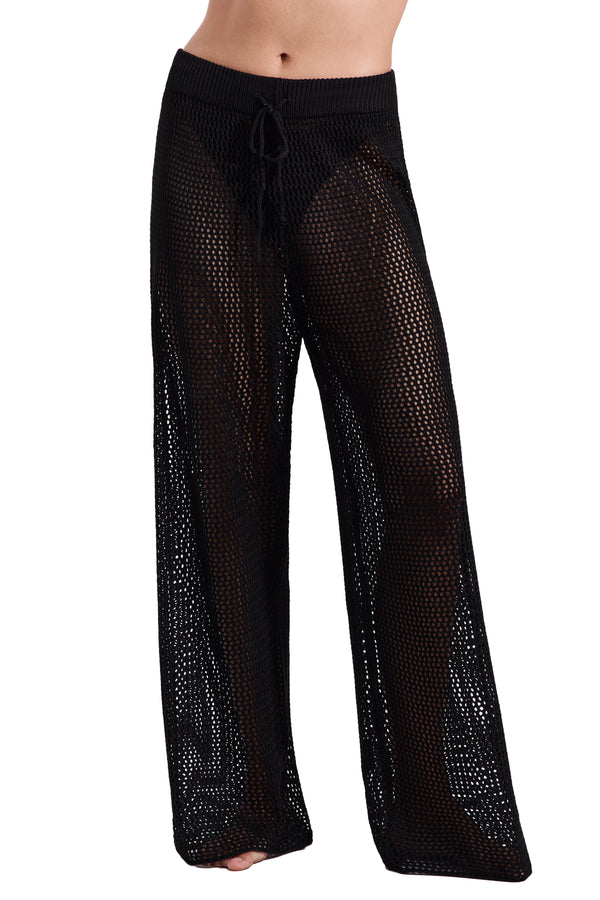 Gottex Luma Monaco Net Crochet High Waist Beach Pant