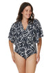 Gottex Modest Sleeved Surplice Blouson One Piece