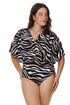 Gottex Modest Sleeved Surplice Blouson One Piece