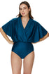 Gottex Modest Sleeved Surplice Blouson One Piece