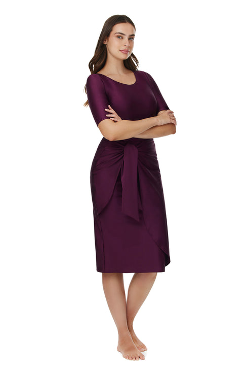 Gottex Modest Faux Wrap Skirt with Tie