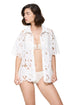 Gottex Guipure Lace Short Sleeve Button Down Shirt