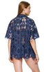 Gottex Guipure Lace Short Sleeve Button Down Shirt