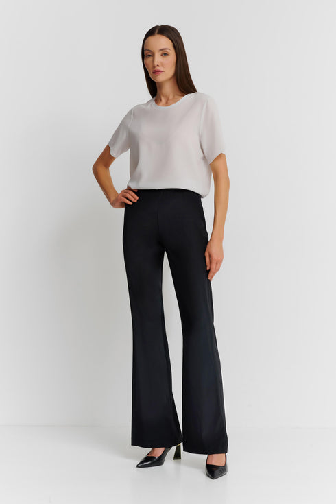 Shan Soie Silk Flared Trousers