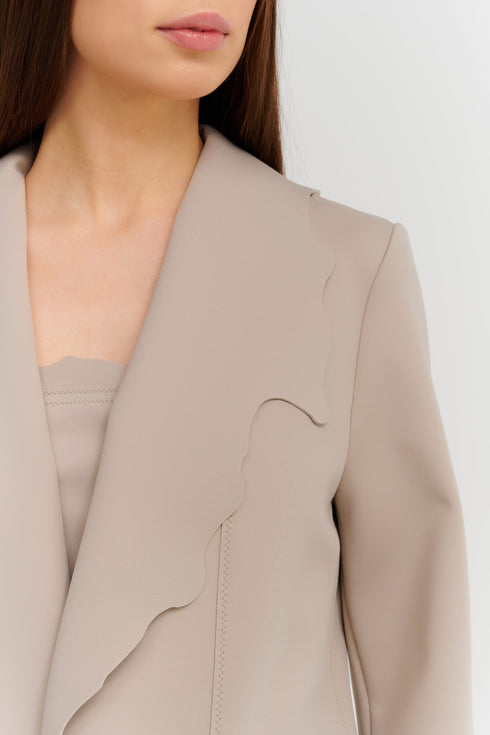 Shan Billy Structured Jacket With Scalloped Collar And Cuff