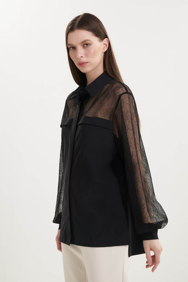 Shan Elizabeth Lace Detail Shirt