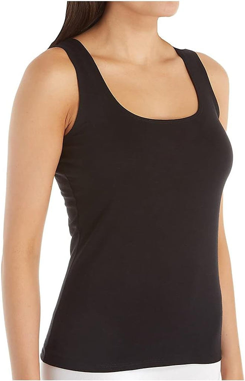 Hanky Panky Cotton with a Conscience Scoop Neck Tank Top 894354 BLACK