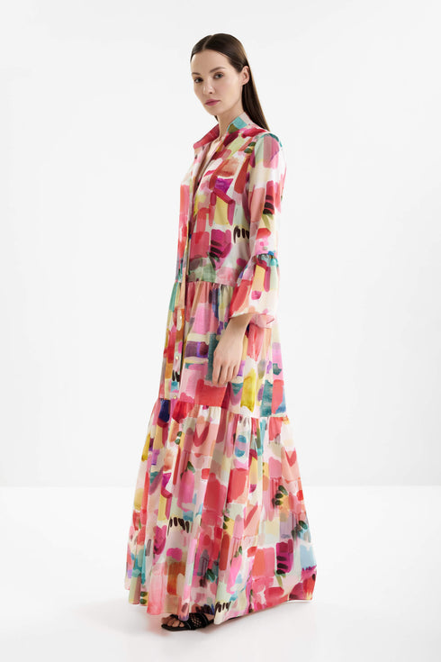 Shan Soie Taffeta Long Dress