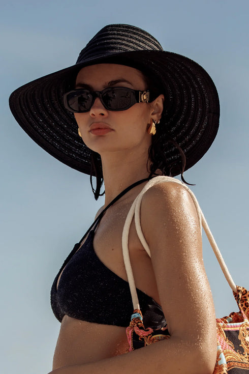 Luli Fama Luli Hat Metallic Bell Brim Fedora