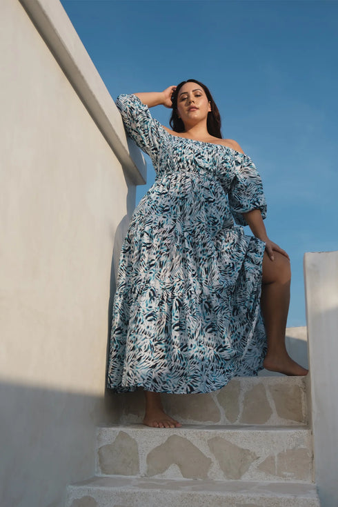 Artesands Ze Blu Handel Cotton Maxi Dress