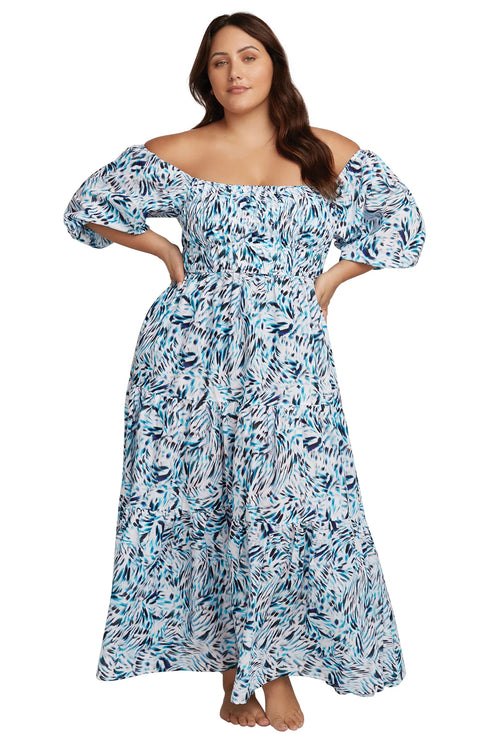 Artesands Ze Blu Handel Cotton Maxi Dress
