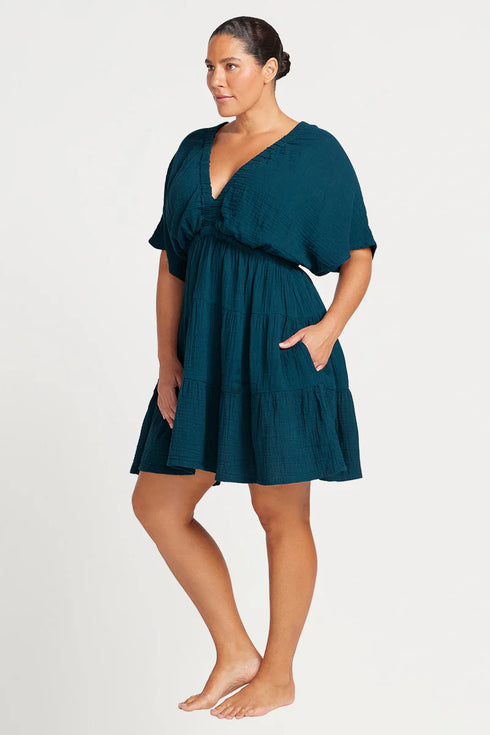 Artesands Resort Navy Pachelbel Short Dress