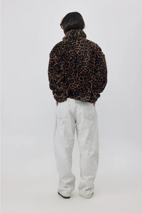 Gottex Beach Life The Leopard Fleece Button-Up Cozy Coat