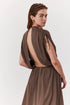 Gottex Beach Life Solena Crêpe V Neck Open Back Midi Dress