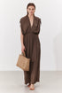 Gottex Beach Life Solena Crêpe V Neck Open Back Midi Dress