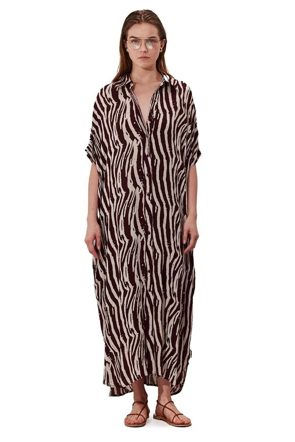 Gottex Beach Life Solena Printed Crêpe Oversized Shirt Dress
